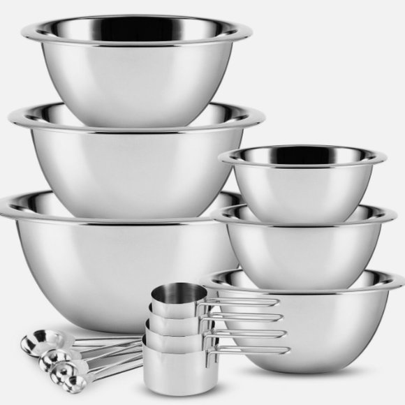 Mixing Bowls 14 Piece Bowl Set with Measuring Cups and Spoons - Picture 1 of 8